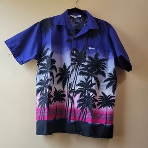 Vintage Windswept in the Bahamas Button Down Tropical Shirt